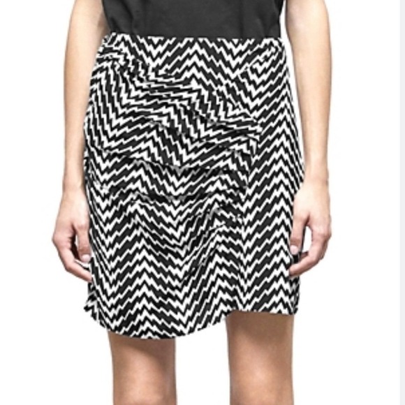 The Kooples Dresses & Skirts - The Kooples Black & White Draped Mini Skirt SZ French 3 US 6/8 Mod Chic